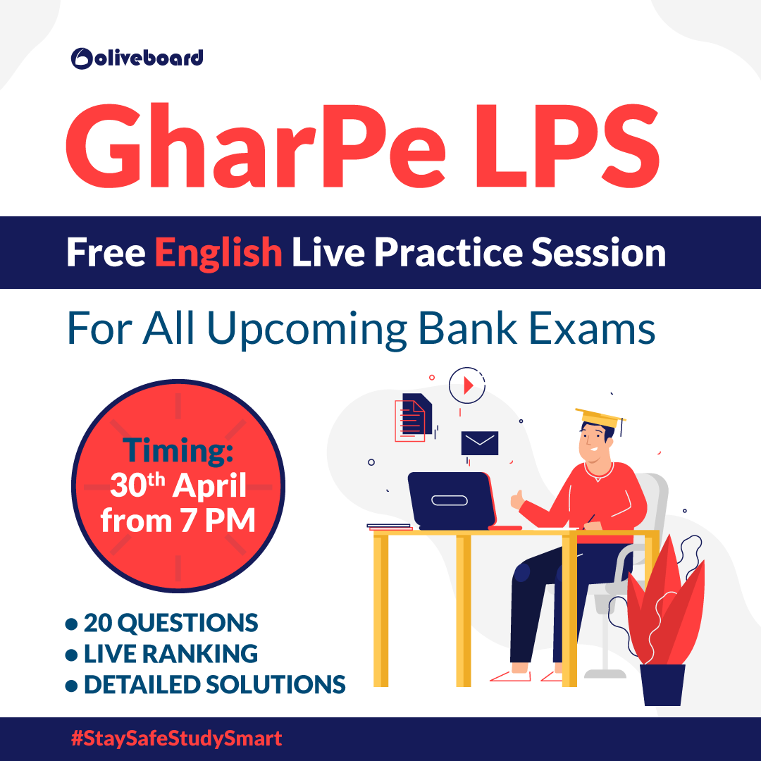 Oliveboard's tweet photo. GharPe LPS | Free Live Practice Session for English on April 30th. Don't Miss It! Join here: https://t.co/U6oDm6DEZc
#Oliveboard #LPS #LivePracticeSession #FreeLPS #TopFaculty #StaySafeStudySmart https://t.co/Z5wT62ti5U