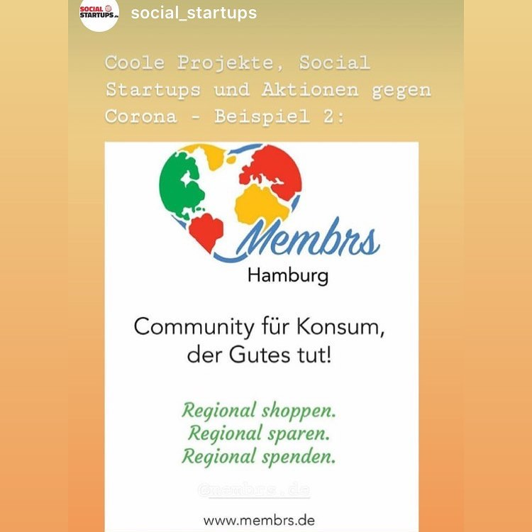 Membrsde's tweet photo. Liebe Händler und Gastronomen, registriert euch bitte jetzt kostenlos bei Membrs und lasst euch von uns helfen✌🏼 #wirvsvirushack #membrs #Regional #spenden #sparen #gutestun #SocEnt https://t.co/ccEXGUrafd