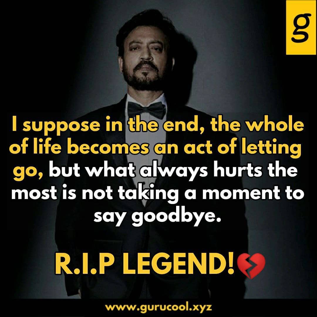 Gurucool_xyz's tweet image. You and your work will definitely be missed sir. Rest in peace. 🙏❤️
.
#gurucool #gurucoolfamily #irrfankhan #superstar #irrfankhandeath #restinpeace #RIPLegend
