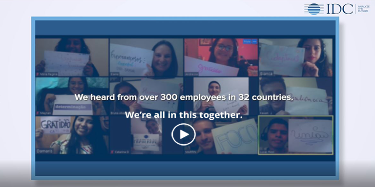 300 IDC team members in over 30 countries shared what one word they would use to describe IDC as we support each other and our customers in this unprecedented time. Watch our IDC family (and their families) show us how we’re all in this together. youtu.be/ubK4h8N-hN8