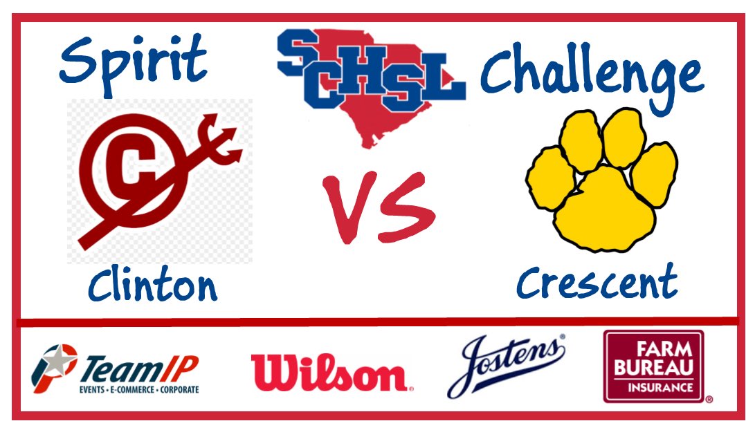 SCHSL's tweet photo. @ClintonHSSports vs @CrescentTigers  #SCHSLSpiritChallenge #Round1Day3 https://t.co/Zy7RUSzcfx