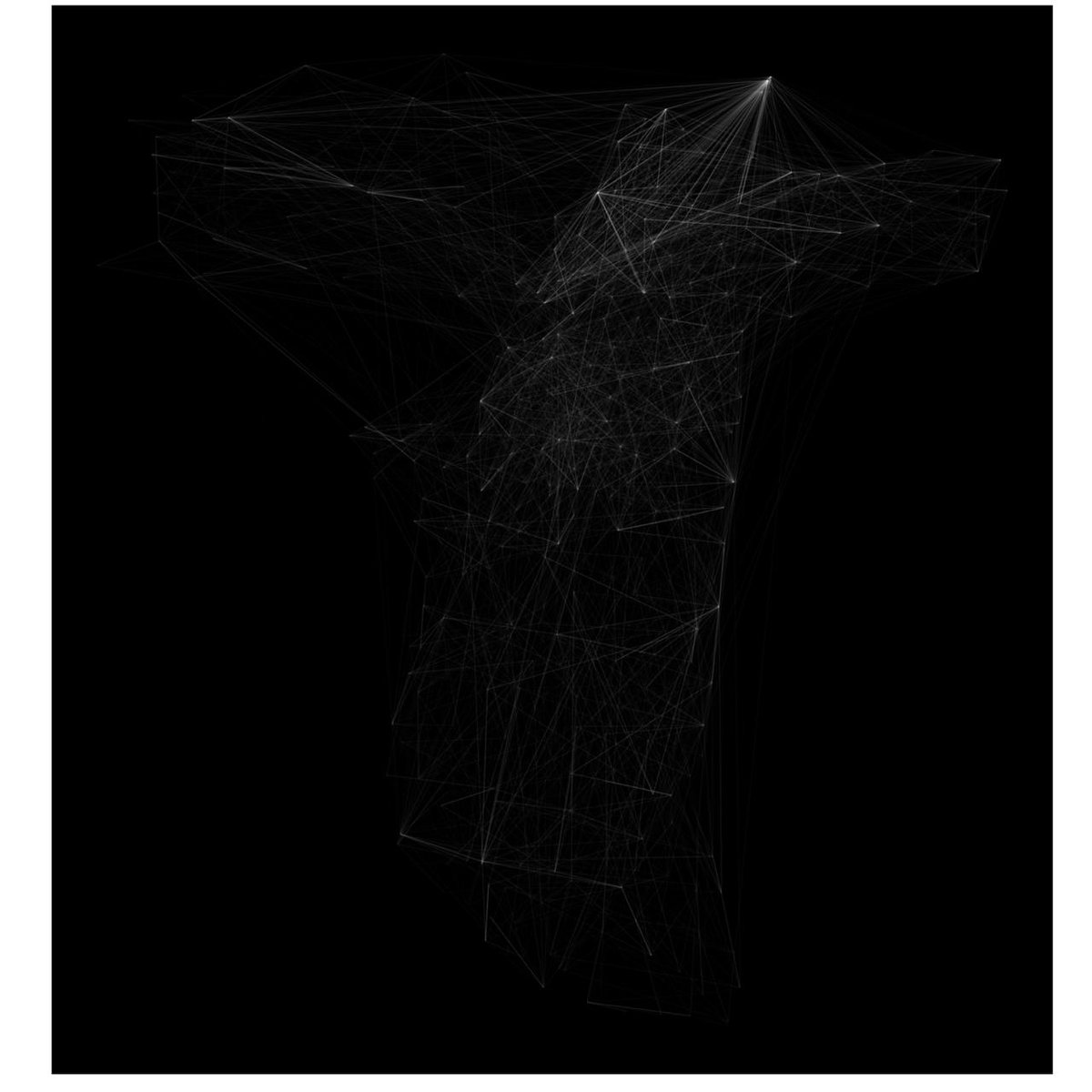 Estas dos imágenes muestran los viajes entre estaciones de Ecobici. La primera imagen es de la semana del 2 de marzo del 2020, y la segunda imagen es de la semana del 20 de abril del 2020. Las imágenes dan la sensación de que al bajar la movilidad las cosas se apagan.