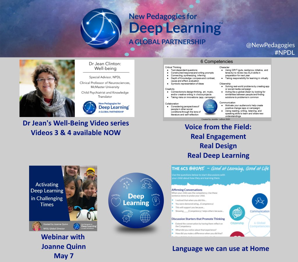 NewPedagogies's tweet image. Deep and Connected 5 now out! bit.ly/DeepConn0429 More resources for Partnerships at Home, @DrJeanforkids Video clips and an upcoming webinar with @joannequinn88 #NPDL @MichaelFullan1 @maggardner @maxdrummy subscribe for updates npdl.global