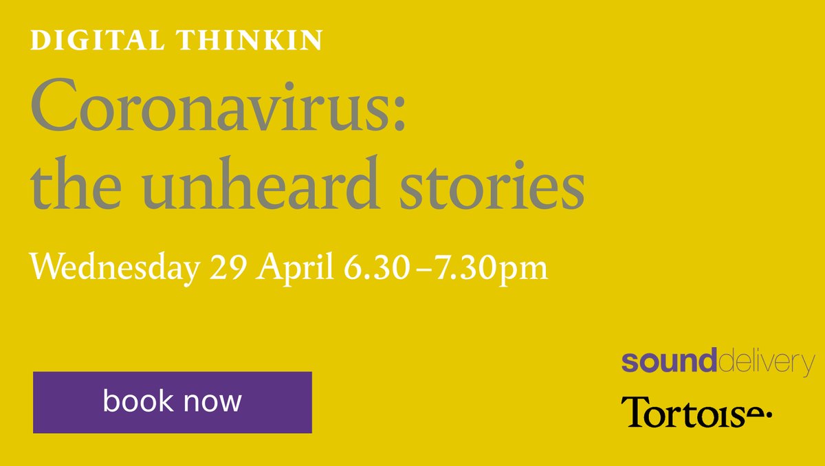 tortoise's tweet photo. Nurses, postmen and women, shop workers, food bank volunteers and a funeral director. Hear their experiences first hand and say thank you in-person in tonight’s #DigitalThinkIn hosted in partnership with @sounddelivery 

Register here: https://t.co/X5g596aXWw https://t.co/5115RLkhOV