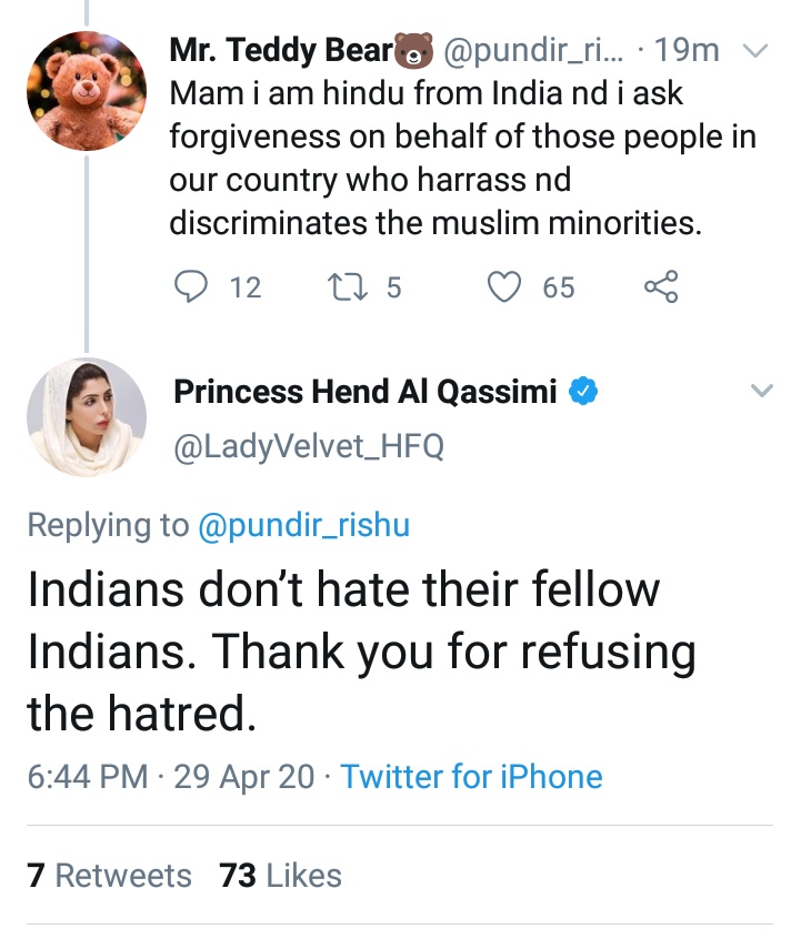 pundir_rishu's tweet photo. I am the guy who was replied by UAE princess for refusing the hatred against minorities nd i am proud of this !! https://t.co/tUKvPYkyRq