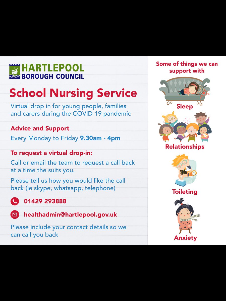 Good afternoon, please see the attached poster in regard to the school nursing team.