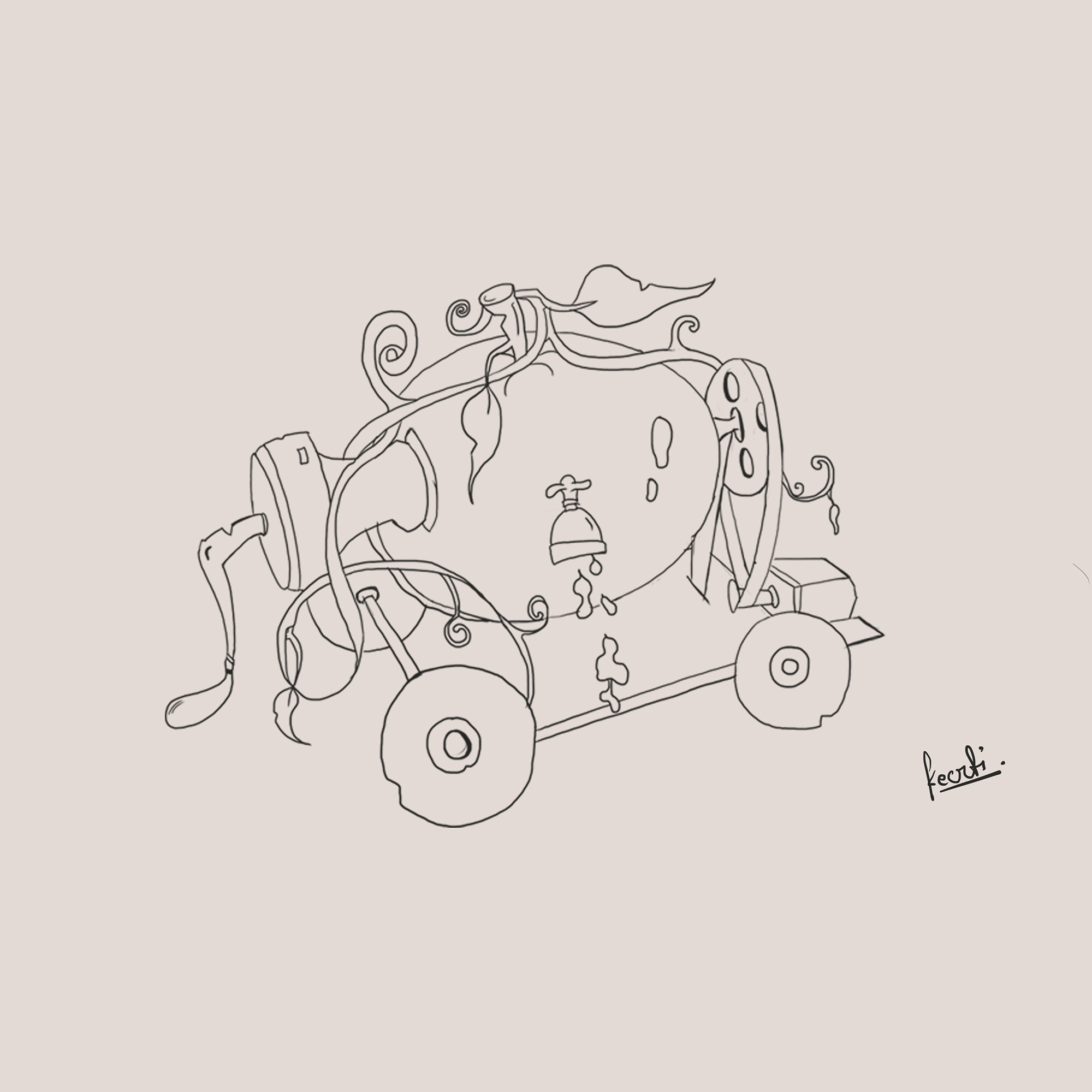 Empty Hazelnut Chariot Drawing