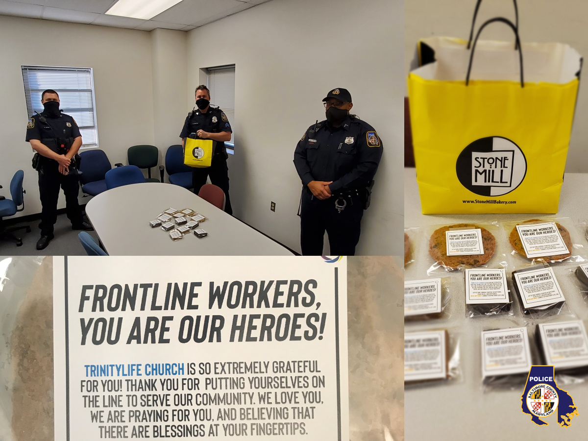 BaltCoPolice's tweet photo. Thank you to @TrinityLifeline for bringing baked treats for the #BCoPD officers at Precinct 1/Wilkens! ^NL https://t.co/mNtJ0TTDeb