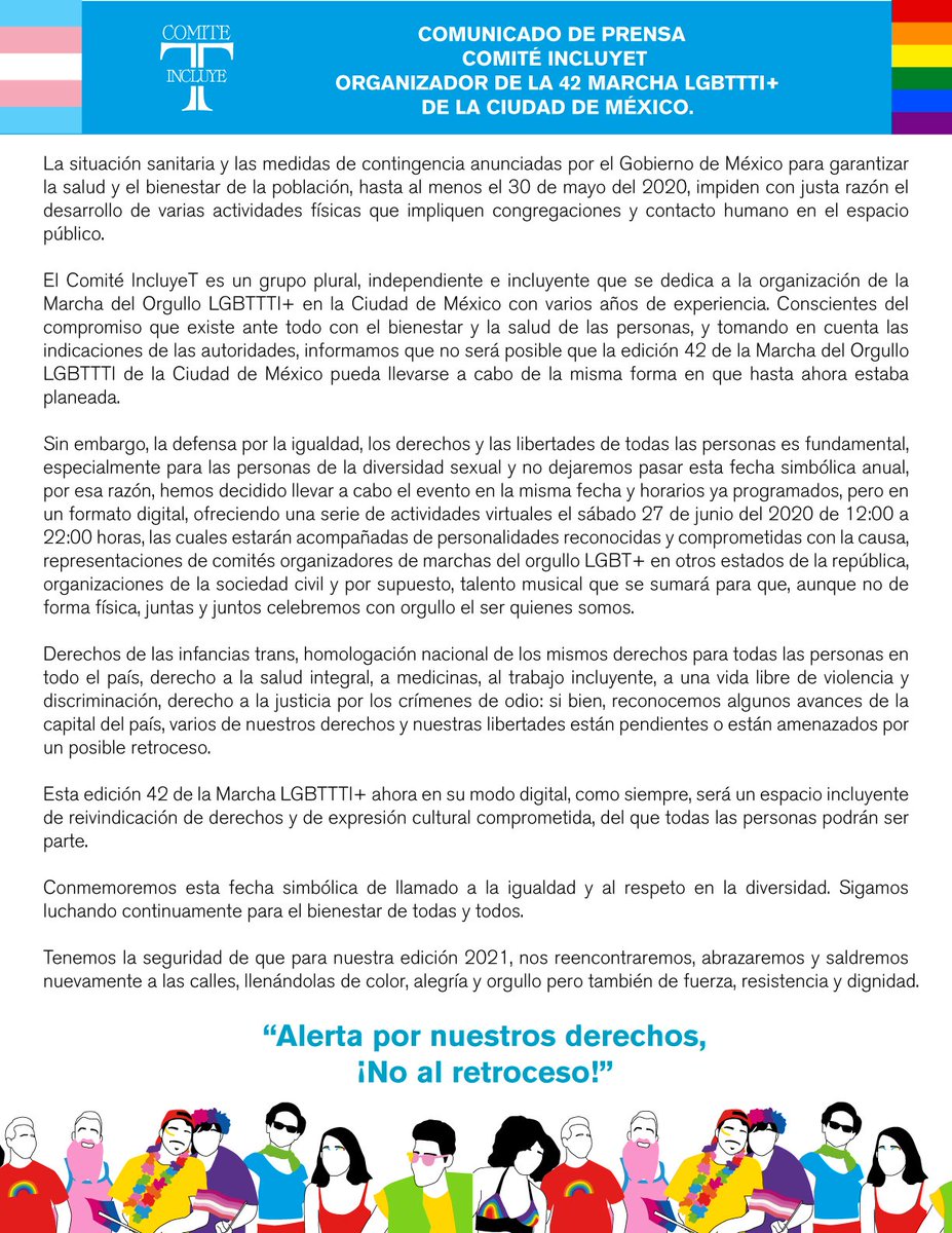 MarchaLGBTCDMX's tweet photo. 🇲🇽🏳️‍🌈 COMUNICADO 🏳️‍🌈🇲🇽

¡Haremos historia, estén al pendiente! https://t.co/vfDptHZAt4
