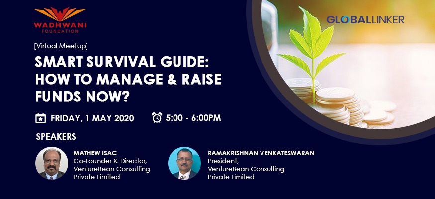 chatterjack's tweet photo. @VentureBean Consulting is pleased to partner with @GlobalLinker and @WadhwaniF to bring you a #virtual #meetup 
Smart survival guide: How to manage &amp; raise funds now
Register at - https://t.co/0iiSGRvI27. Seats filling up fast!
https://t.co/Nna5nlNN5f https://t.co/uogX54BakR
