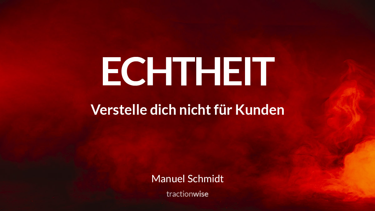 tractionwise's tweet image. Warum verbiegen sich so viele Verantwortliche in Marketing und Vertrieb für Kunden? Customer Centricity heißt nicht, dem Kunden ALLES recht zu machen, sondern Echt und Authentisch zu bleiben.

#echtheit #customercentric #customers #kunden #kundenbeziehung #customercentricity