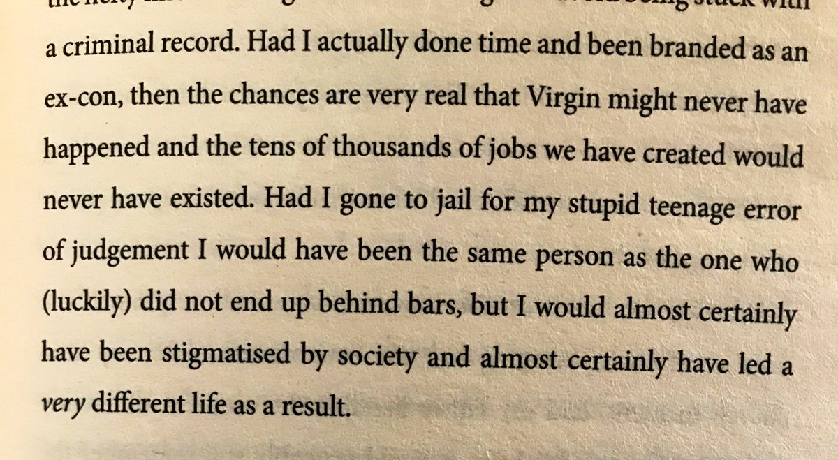 JacobROHill's tweet photo. A great few mentions about supporting people with convictions early on in #TheVirginWay by @richardbranson. Entrepreneurial people with previous convictions can contribute to society, create jobs and pay taxes. I’d like to see more ex-prisoners becoming employers. https://t.co/OPTlwyAMke