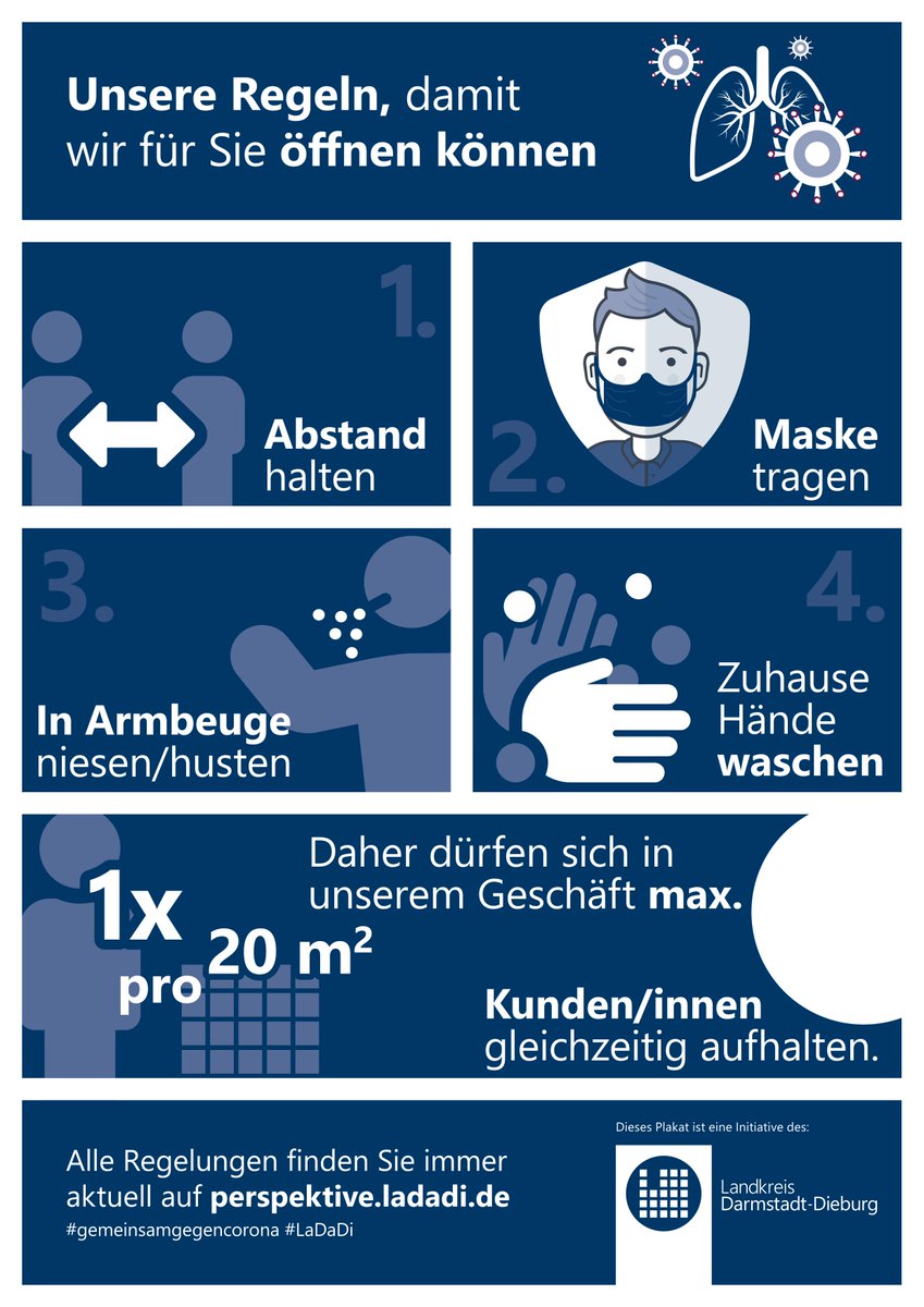 Uzivatel Lk Darmstadt Dieburg Na Twitteru Welche Regeln Sind Im Einzelhandel Zu Beachten Etwas Orientierung Fur Kunden Personal Bieten Unsere Poster Ausdrucken Hinhangen Bescheid Wissen Die Poster In Druckqualitat Zum Download