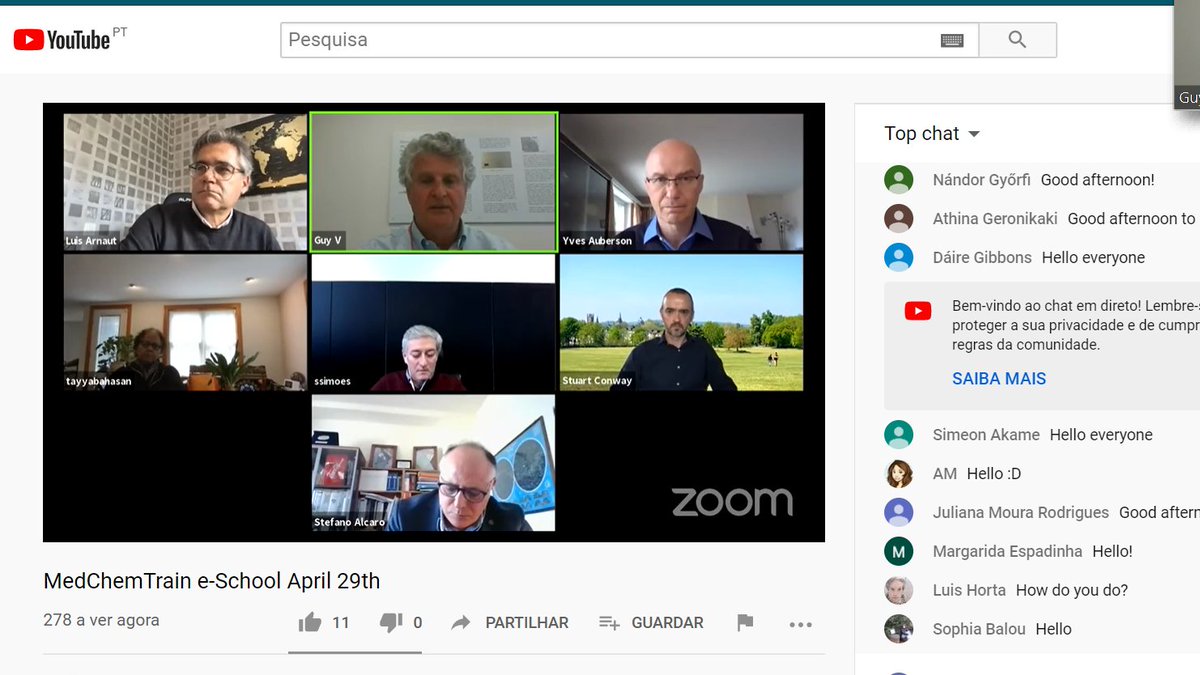 The last Roundtable of #medchemtraineschool is already on! You can see it here: youtube.com/watch?v=sckdPC…
#medchem @YvesAuberson <a href="/conway_group/">Stuart Conway</a> <a href="/HovioneGroup/">Hovione</a> <a href="/BluepharmaSA/">Bluepharma</a> <a href="/EuroMedChem/">EFMC</a>