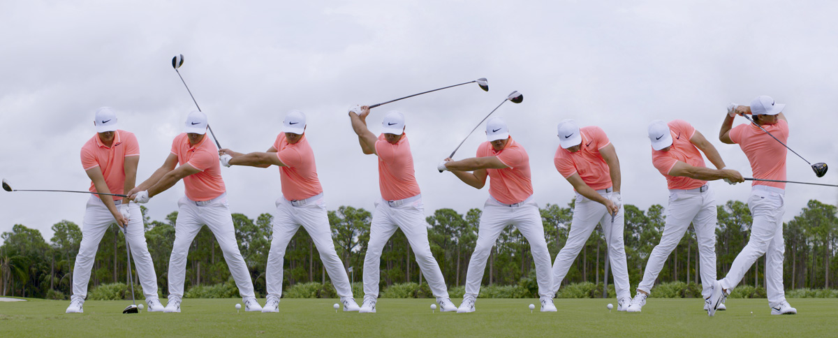 “Mi pensamiento del swing siempre ha sido el mismo – no hagas overswing,” dice <a href="/BKoepka/">Brooks Koepka</a> . “Quiero sentir que estoy yendo hacia atrás tres cuartos en vez de un giro completo, y realmente dispararme desde allí.”