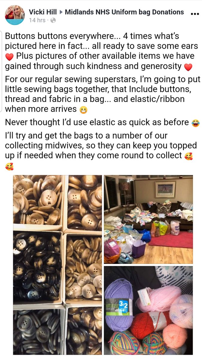 NHSBagsnBands's tweet photo. Midwife Vicki is making up sewing bags with #buttons #elastic #thread & #fabric so our fantastic community and superstar sewers can be topped up if needed when the #realmidwivesofBrum are out collecting ππ #wheresthesofagone #buttonsbonanza #sharingiscaring #keeponsewing https://t.co/nPEaMwxVNu