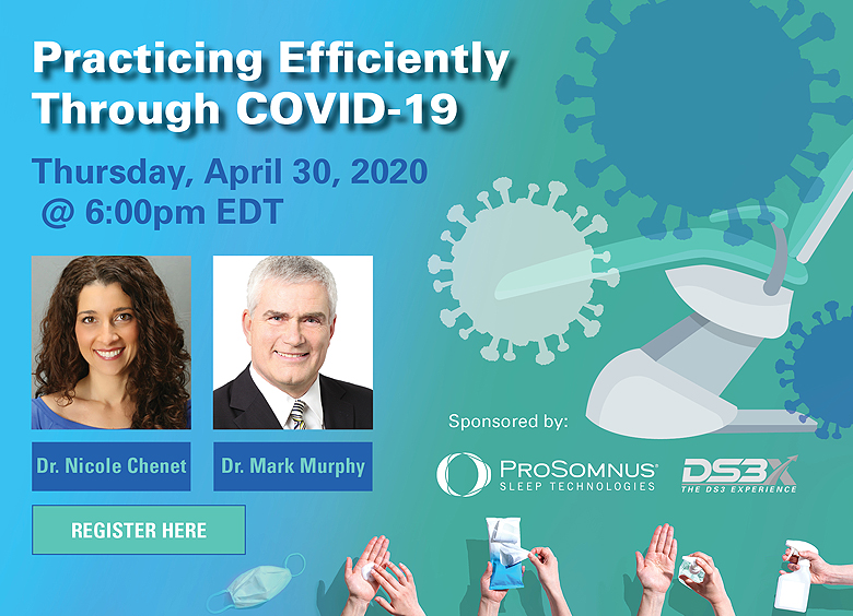 DS3experience's tweet photo. Join us for this webinar tomorrow tonight: "Practicing Efficiently Through COVID-19". Nicole Chenet, DDS, D.ABDSM and Mark Murphy, DDS, D.ABDSM will provide prescient insights on this topic. #covid19 #prosomnus #sleepapnea #dentistry #dentist

https://t.co/e3p4k7ENUq https://t.co/ueUzea0FZp