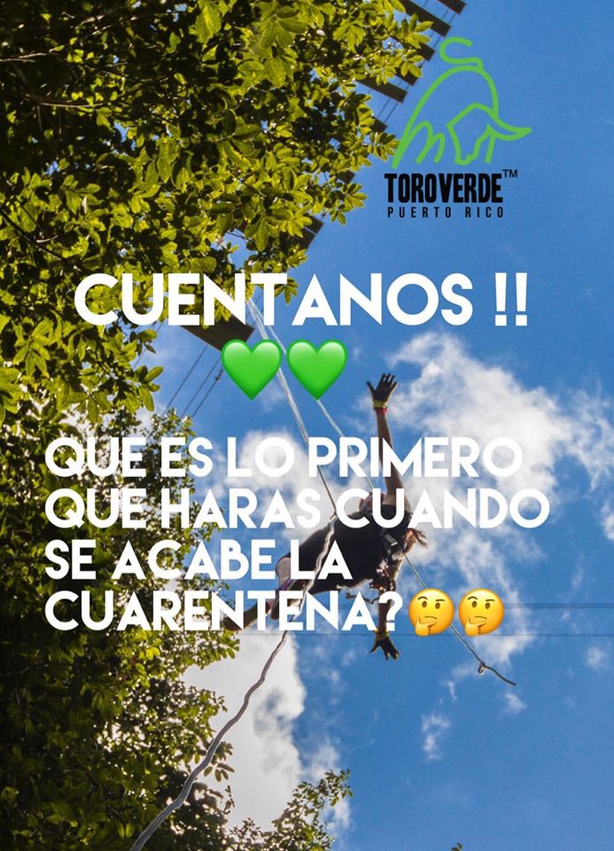 ¡Queremos saber de ti! 💚
¡Cuéntanos!
¿Qué será lo primero que harás cuando termine la cuarentena? 💚 #saldremosdeestojuntos
#QuedateEnCasa  #toroverdeadventurepark