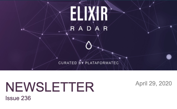 Elixir Radar (@elixir_radar) on Twitter photo Elixir Radar Newsletter 236
ow.ly/OmA550zsgWN
Thanks to <a href="/chris_mccord/">Chris McCord</a> <a href="/whatyouhide/">Andrea Leopardi</a> <a href="/sprsmpl/">todd resudek ☠️</a> <a href="/sm_debenedetto/">Sophie DeBenedetto</a> <a href="/derekkraan/">Derek Kraan</a> <a href="/BeardyWheat/">Ben Wheat</a> <a href="/WeDoTDD/">We Do TDD</a> <a href="/Plangora/">Plangora</a> <a href="/changelog/">Changelog</a>
#myelixirstatus Elixir Radar Newsletter 236
ow.ly/OmA550zsgWN
Thanks to <a href="/chris_mccord/">Chris McCord</a> <a href="/whatyouhide/">Andrea Leopardi</a> <a href="/sprsmpl/">todd resudek ☠️</a> <a href="/sm_debenedetto/">Sophie DeBenedetto</a> <a href="/derekkraan/">Derek Kraan</a> <a href="/BeardyWheat/">Ben Wheat</a> <a href="/WeDoTDD/">We Do TDD</a> <a href="/Plangora/">Plangora</a> <a href="/changelog/">Changelog</a>
#myelixirstatus