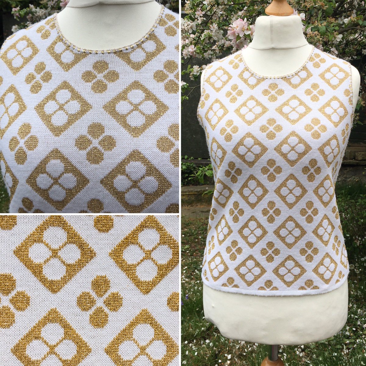 ginminvin's tweet photo. New listing #etsy.com/uk/shop/GINGERMINTVINTAGE #vintageshowandsell  very cute vintage knit - straight out of #carnabystreet #1960’s #Mod #EveningTop #TankTop #Geometric #Knitted #PartyTop #swingingsixties #etsyshop #smallbusiness https://t.co/Qg6tDlx5ka