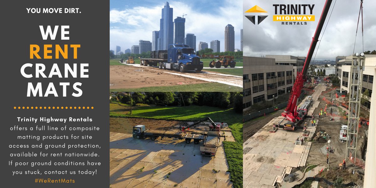 Trinity Highway Rentals offers a full line of composite matting products for site access and ground protection, available for rent nationwide. If poor ground conditions have you stuck, contact us today! 
(888) 496-3625 | matting.rentals@trin.net
Website: lnkd.in/ez4D84X