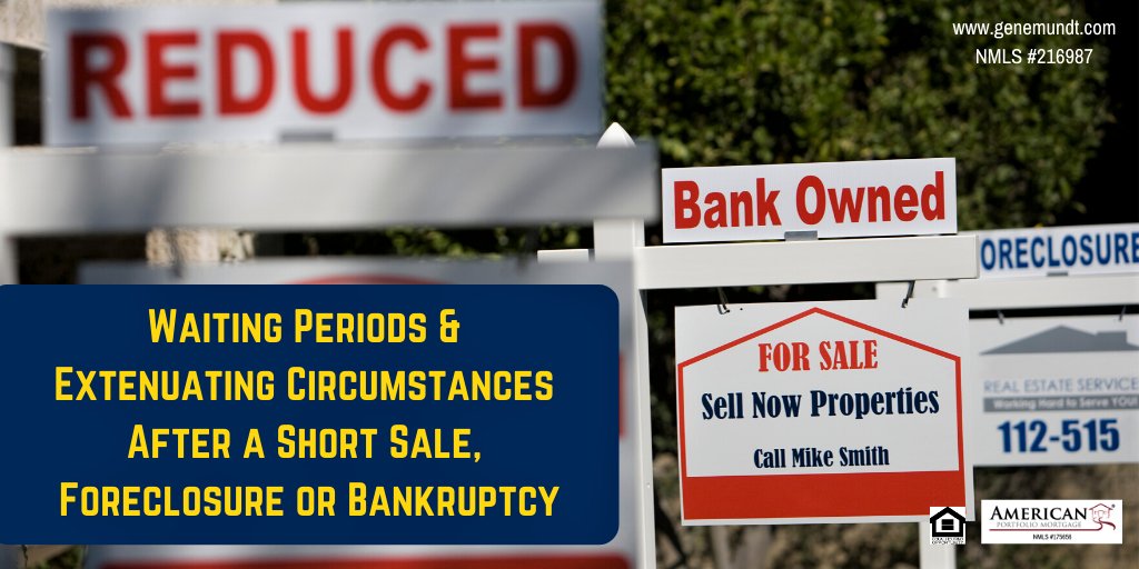 What are the Waiting Periods and Extenuating Circumstances After a Short Sale, Foreclosure, #Bankruptcy? #FinancialChallenges #MortgageInfo #TalkToALender
…mundtchicagolandmortgage.blogspot.com/2016/08/waitin…