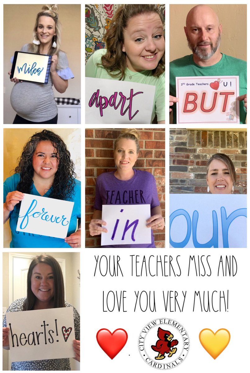 Miles apart but FOREVER in our hearts. We sure miss our 3rd graders! ❤️💛 #CISDRocks @CityViewElem