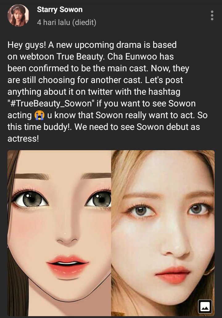 StanBeagles's tweet photo. I'm just going to tweet another one, for our #Sowon
#TrueBeauty_Sowon 
#TrueBeauty_Sowon
#TrueBeauty_Sowon 
#TrueBeauty 
#truebeautywebtoon 
#TrueBeauty_Sowon 
#Gfriend
#GFRDofficial
#Bighit
#SourceMusic
#TrueBeauty_Sowon 
#TrueBeauty_Sowon

Let's make it happen guyss~ https://t.co/RETryN0Pn8