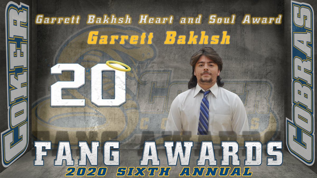 Our final FANG Award is the Garrett Bakhsh Heart and Soul Award...the FANG goes to...🥁🥁🥁Garrett Bakhsh of #CokerMLAX! #CokerMLAX #GoCobras #CokerPride