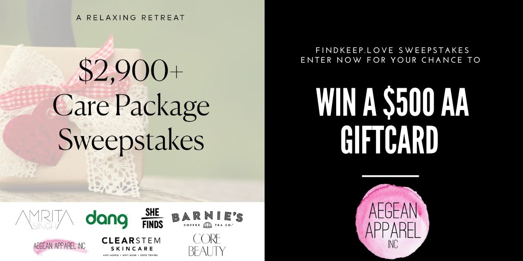 aegeanapparel's tweet photo. Follow the link to enter the sweepstakes - https://t.co/TN6RTpYw5T
It's live through May 17th.
#FindKeepLove #AegeanApparel https://t.co/ThrZk4zu15