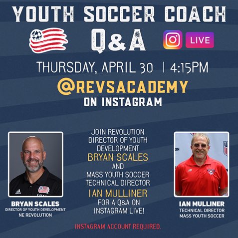 AYS families, questions are welcome and wanted for this weeks "Coaches Q &amp; A" - send them to NScaltreto@revsmail.net and feel free to listen in live (Instagram Account Required)