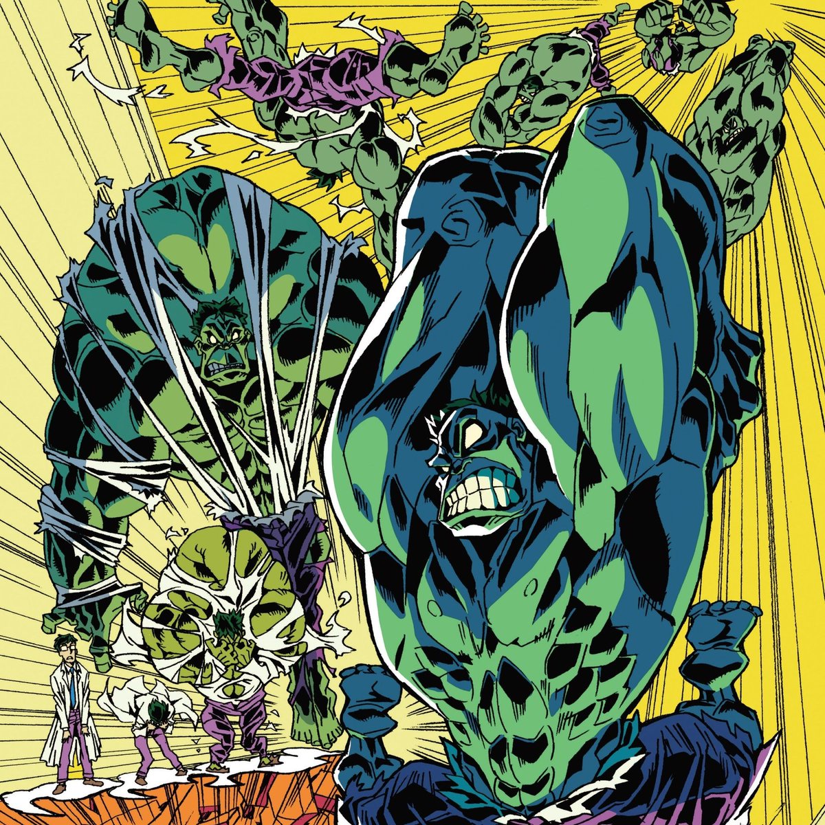 Plusieurs Hulks dessinés par Hiroyuki Imaishi (GurrenLagann, Promare...)