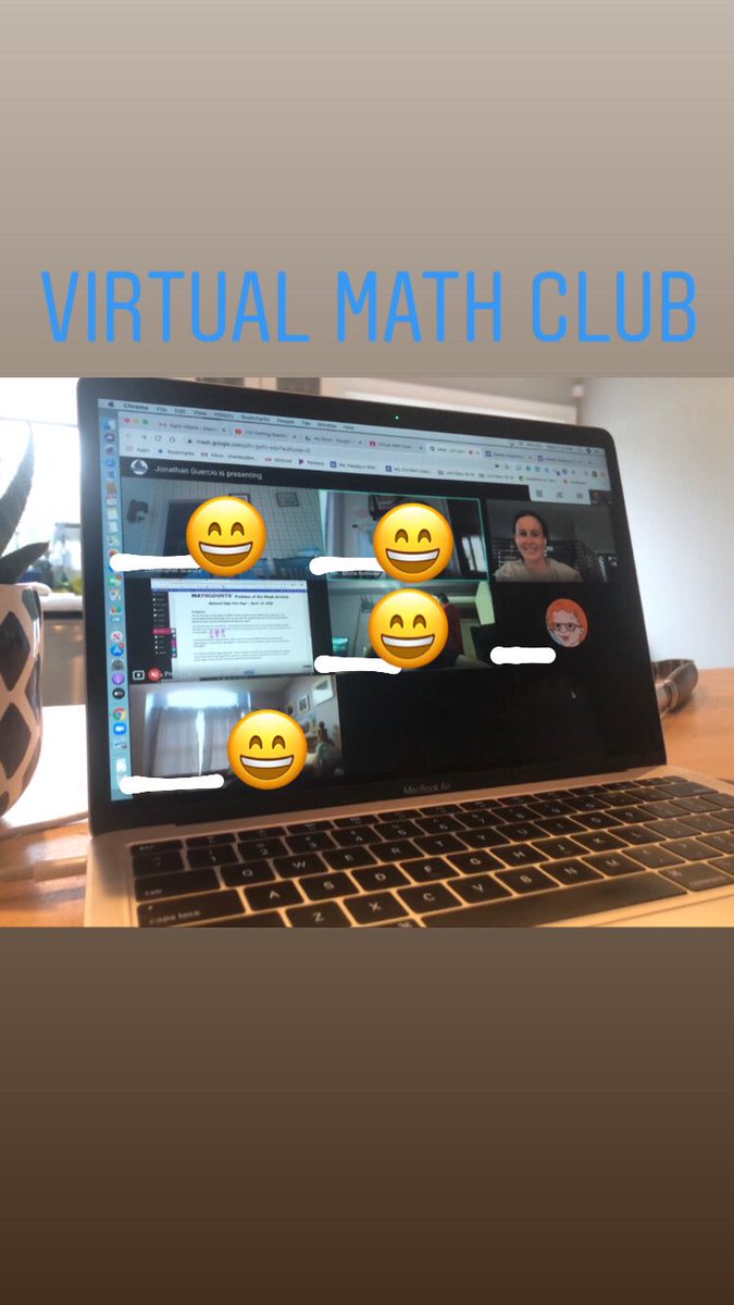 Successful first Virtual Math Club AND Math Live Classroom today! It was so great to connect with some students and for them to connect with each other! @ElwoodMiddle @mrs_valle_ems