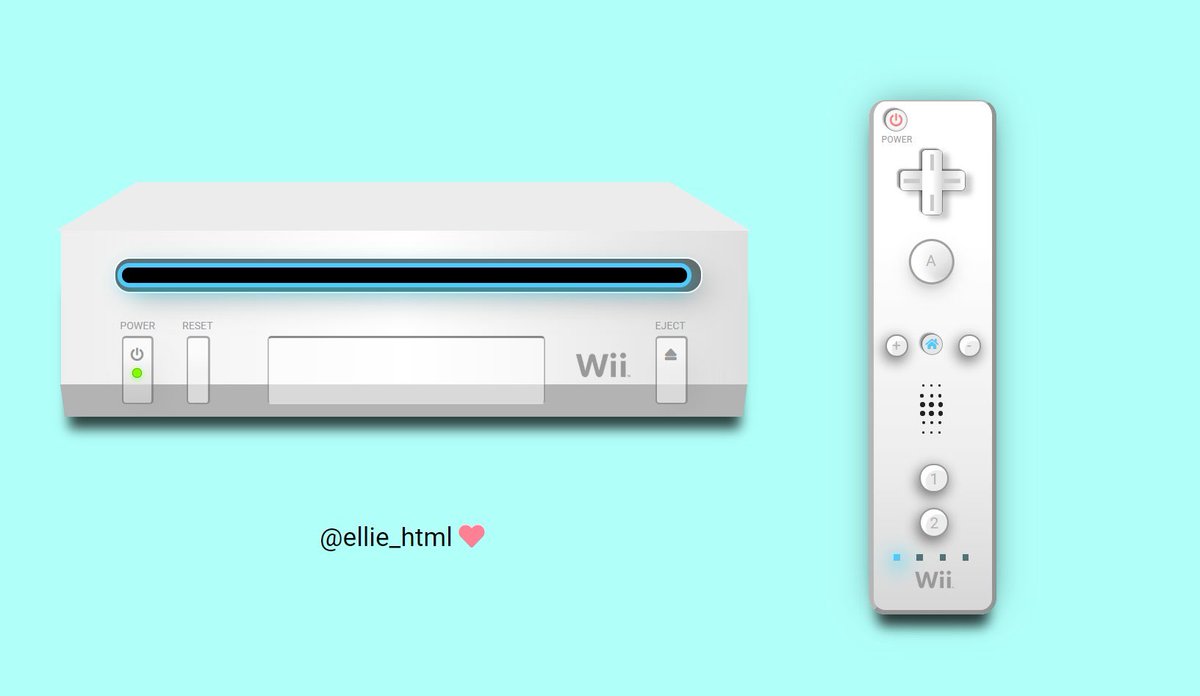 ellie_html's tweet photo. #100DaysOfCode DAY 91 - 

CSS Nintendo Wii Illustration

Yes welcome back to another episode of “Ellie codes an object she can find in her room!” And no I’m not cool enough to own the Switch. 
https://t.co/EJKdaDRDMH https://t.co/nwVbfsHZoD