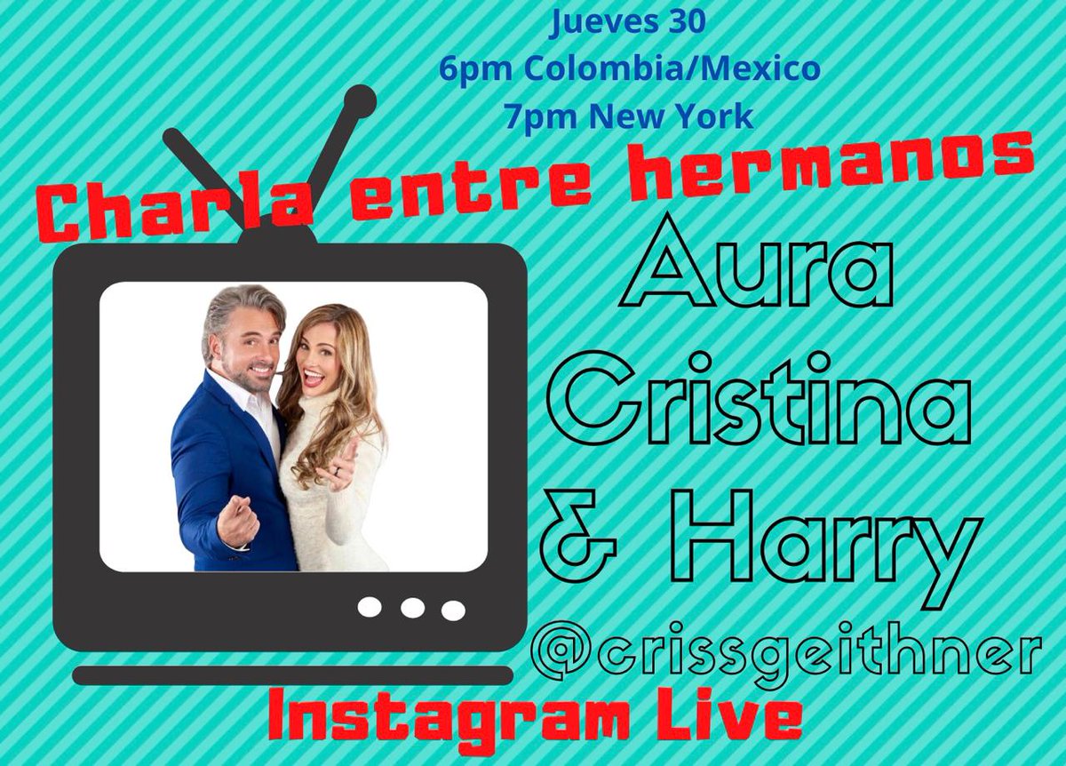 crissgeithner's tweet photo. MAÑANA JUEVES INSTAGRAM ALIVE 6 PM COLOMBIA/MÉXICO 7PM NEW YORK Con @harrygeithner @crissgeithner @FanaticsHarryG @HarryGWorldOF Charla entre hermanos! 🥰 #auracristinageithner #lapotradelabanda #Colombia #Mexico #NewYork #twins #love #Blessings #family #29Abril #QuedateEnCasa ❤ https://t.co/K0bXIVi21G