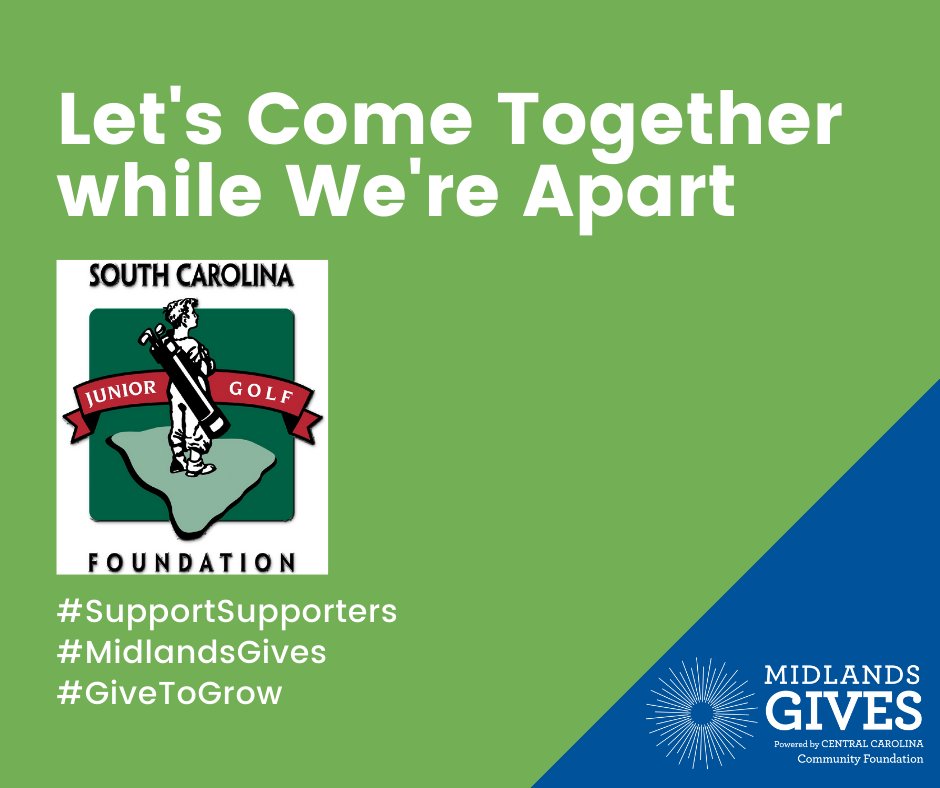 SCJGF's tweet photo. Let's come together even while we're apart to make change in our community. Support the SCJGF on https://t.co/6qS2GlNqfU!
#SupportJrGolf #GiveToGrow https://t.co/ln3XLaISdJ