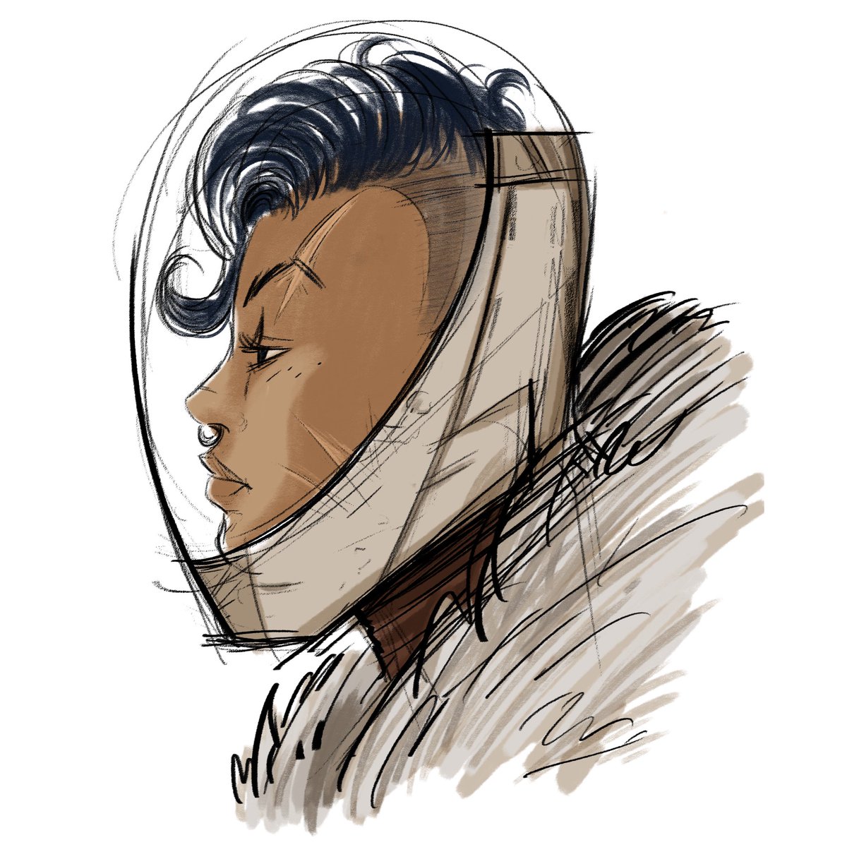 TwentyoneAvenue's tweet photo. Almira Varga, the first character of “The Cosmonaut’s Construct” an #interactivecomic developed by @gamechuckdev written by @doraspacexplora illustrated by @TwentyoneAvenue 
#videogame #gamechuck #thecosmonautsconstruct #comics #scifi #illustration #sketch #twentyoneavenue https://t.co/qn0V51phVQ