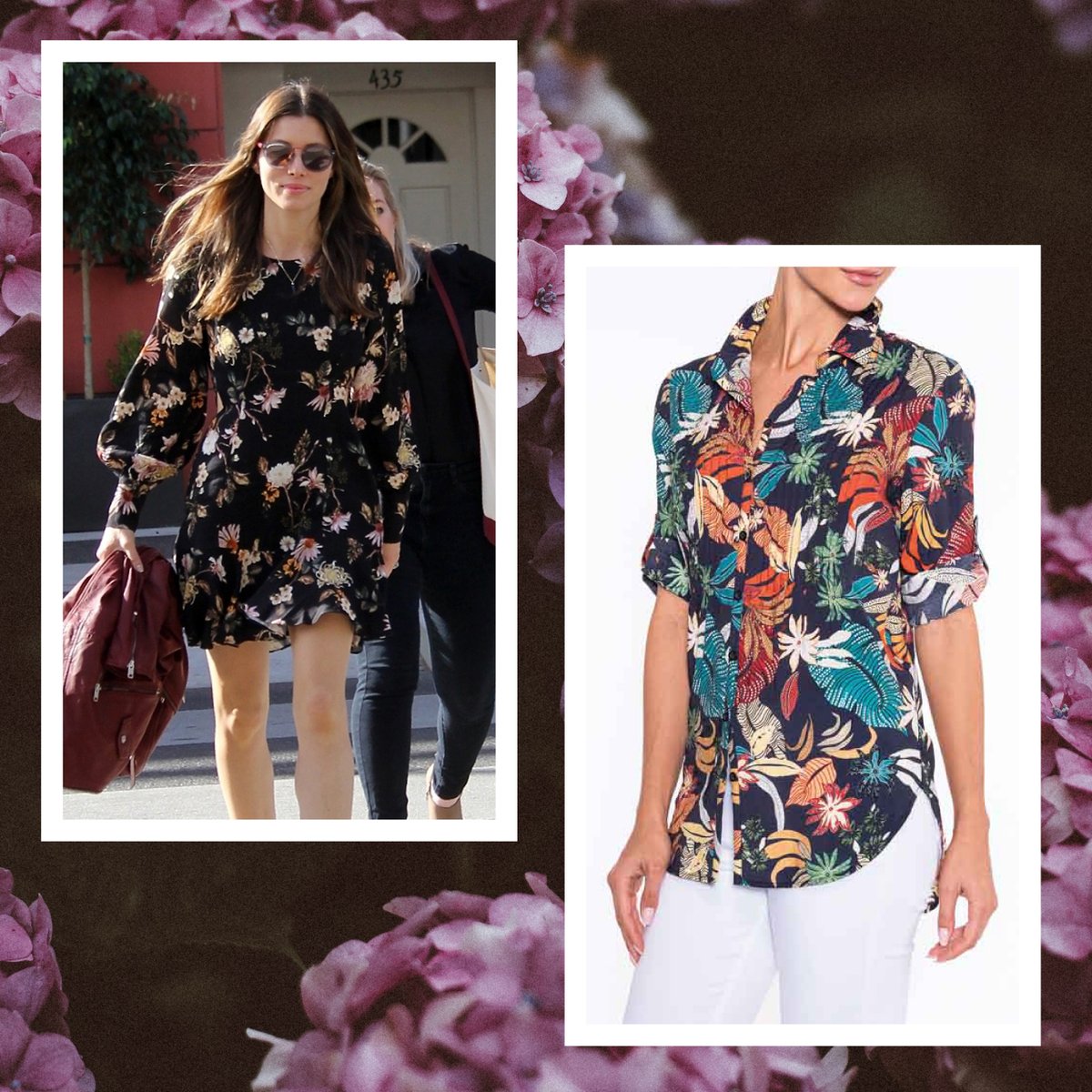 AlisonSheri's tweet photo. Take some inspiration from #JessicaBiel and try some dark florals this season! ⁠
⁠
Would you try it?⁠
⁠
Blouse A35209⁠
___⁠
Inspirez-vous de Jessica Biel et essayez des motifs floraux foncés cette saison ! ⁠
⁠
Voulez-vous essayer ?⁠
⁠
Blouse A35209⁠ https://t.co/NnYVJDqd4F