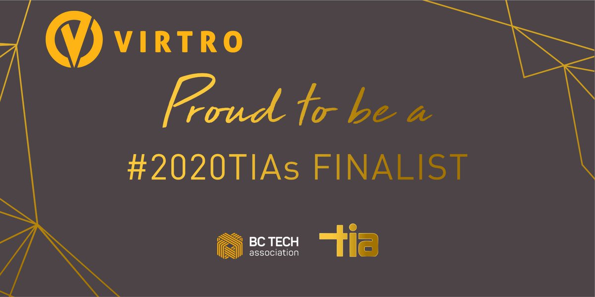 We are honoured to be selected amongst an amazing group of homegrown #BCTech companies for a #2020TIAs award! Thank you to @wearebctech for the nomination and congrats to all of our fellow nominees!