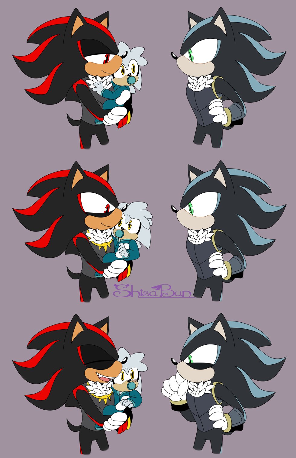 Sonadow Alliance AU: baby Silver meets uncle Mephiles for the first time. 