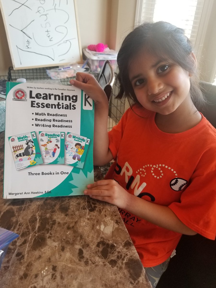 Jeelaniu's tweet image. Home learning for normalcy! The whitebord came out. With three @FMPSD teachers in the house - these kids will be beyond ready! @JeremyHiscock @njeelani #ABlearningathome #FMPSDlearningathome