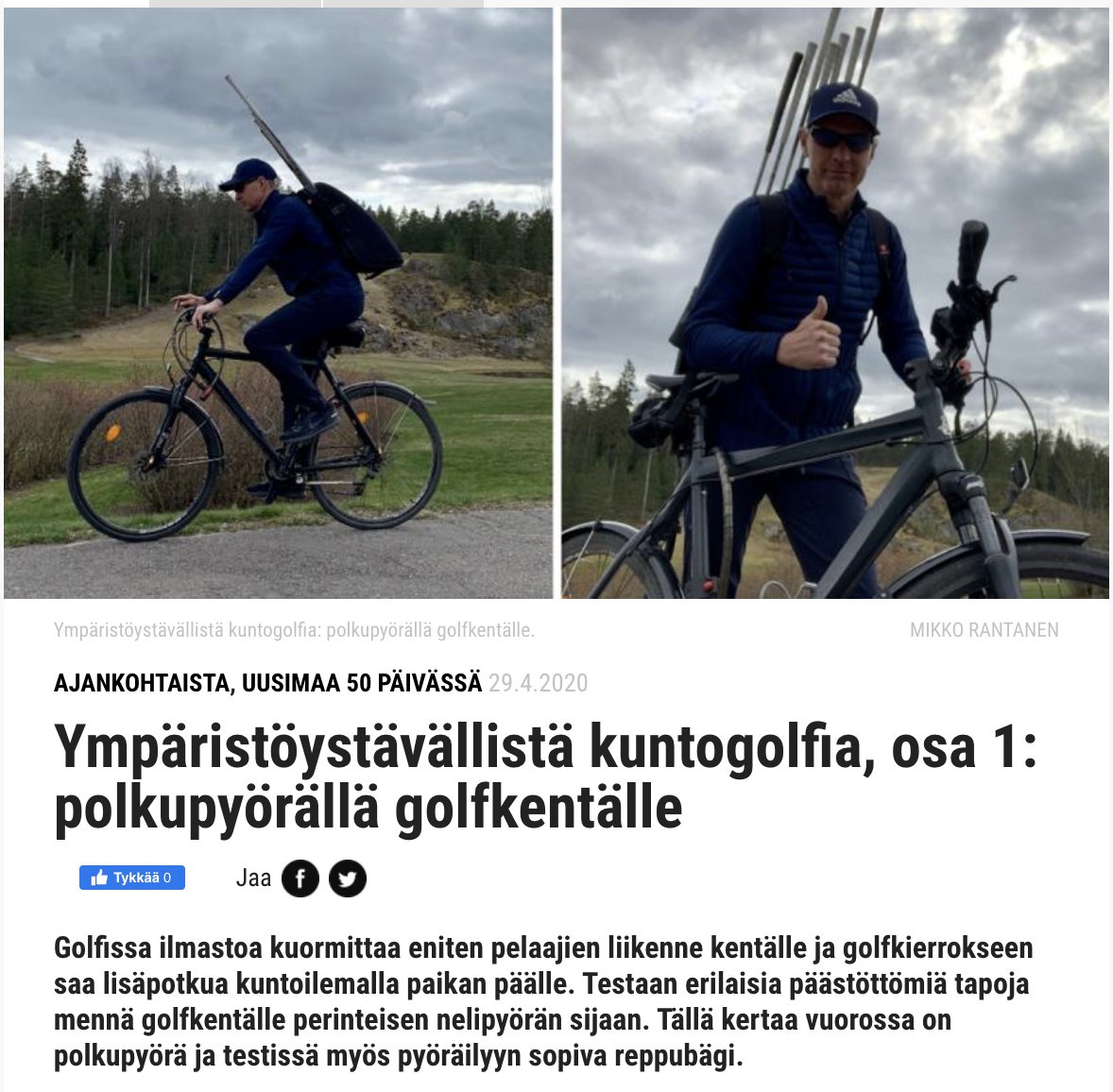 50 Day Golf Challenge continues by cycling to nearby courses - this time 15 km to <a href="/sarfvikgolf/">Sarfvik Golf</a> while testing cool new Grasshopper (backpack) golf bag. Also played @ekegolf for this blog, but didn't cycle there😅 #gogolf #golffi #muntapapelata #golffitness 
gogolf.fi/polkupy%C3%B6r…