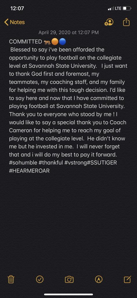 12Tylerblack's tweet photo. Blessed and forever grateful !! @SavStateTigers @CoachShawnQuinn @SavannahStateFB https://t.co/QLD0Fji8Tp