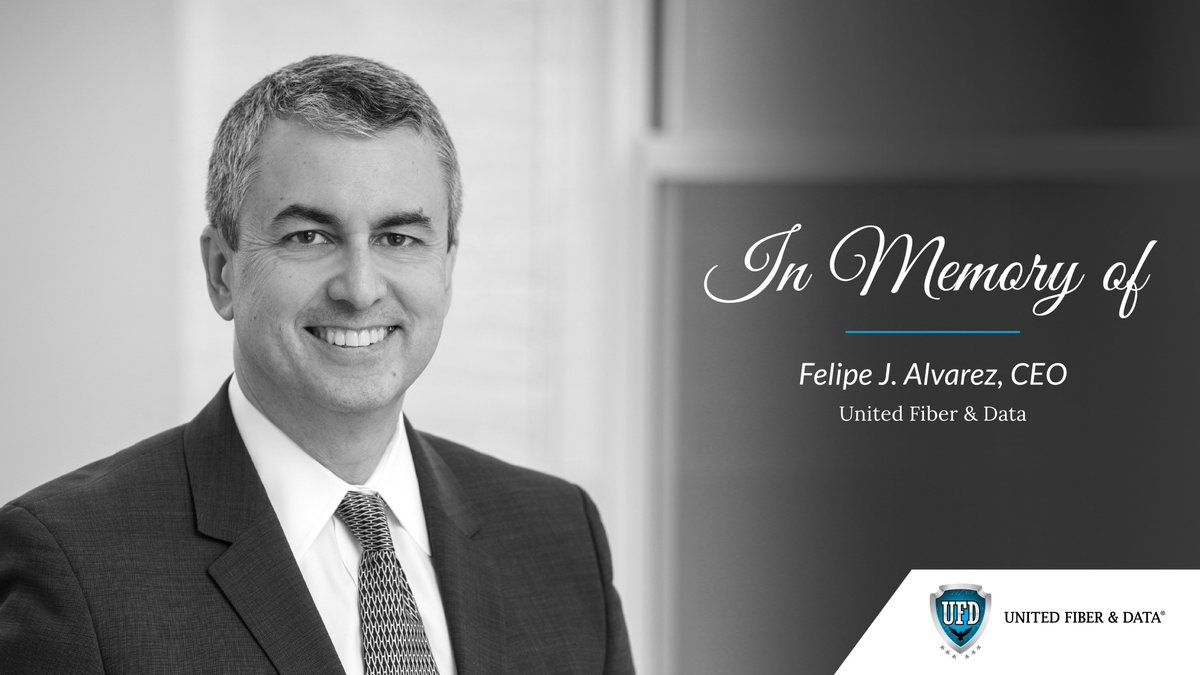 UnitedFD's tweet photo. It is with profound shock and sadness that we announce that Felipe J. Alvarez, CEO of United Fiber &amp; Data, unexpectedly passed away late Monday night. We extend our most heartfelt condolences and sympathies to Felipe's family. https://t.co/xyOlsM0E2e https://t.co/bjk9HK6Qv0