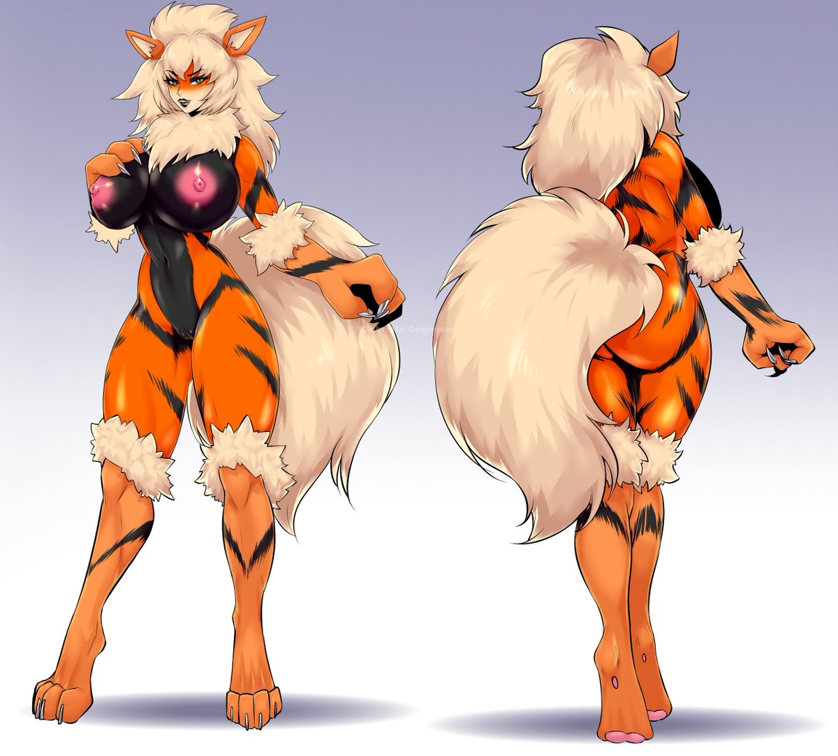 Arcanine monster girl design OwO..#ecchi #sexy #hentai #pinup #hot #boobs #...