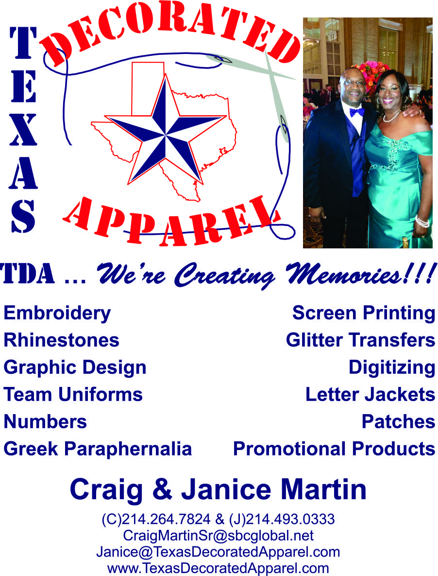 Alpha Xi Omega Spirit week -. Favorite Business TDA
We specialize in converting logos &amp; designs into formats which can be embroidered, printed &amp;/ pressed on: shirts, hats, bags, jackets, uniforms &amp; products; using: thread, ink, fabric, vinyl &amp; rhinestones. #AKA1908 #AlphaXiOmega