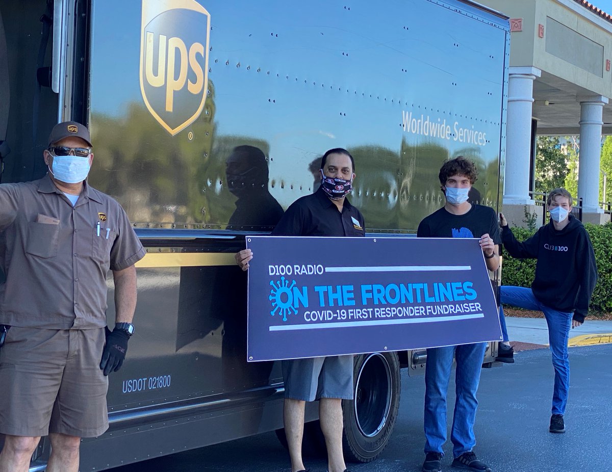 UPS_Foundation's tweet photo. Together with @theupsstore, we are proud to support iHeart Radio station @D100’s efforts to support first responders at the epicenter of this pandemic. Tune in https://t.co/ql8HIH2ewP to learn more about how they are supporting these heroes. #OnTheFrontlines. https://t.co/FB1B7WCxgz