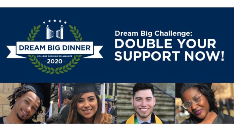 Join the #CollegePossible Dream Big Challenge:

From now until May 1st, every dollar given is matched up to $100,000!

Please consider donating and helping us be able to continue providing support for our students.

#DisasterService #GivingChallenge #Support #NonProfits