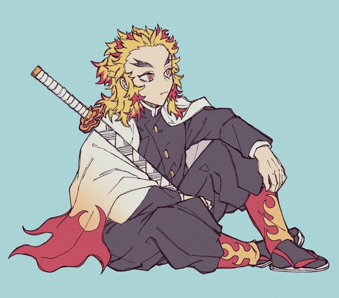 viviさんがTwitterに投稿した煉獄杏寿郎(鬼滅の刃)のイラスト。