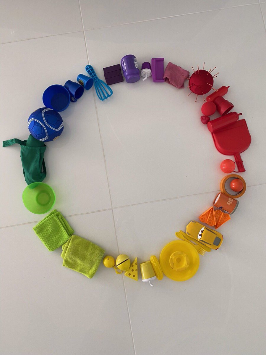 msjessicaart's tweet photo. Even more Found Objects Color Wheels popping up on Seesaw! Well done, elementary students: they look great! #ESart #CISinspires #CISHomeLearningProgram #QuarantineArt https://t.co/CbkAE5HvFj